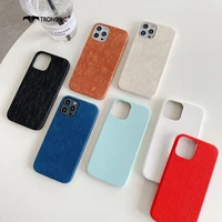 cloth fabric phone case for iphone 13 12 11 pro max xr xs max soft luxury silicone matte blue red case for iphone 7 8 plus cover
