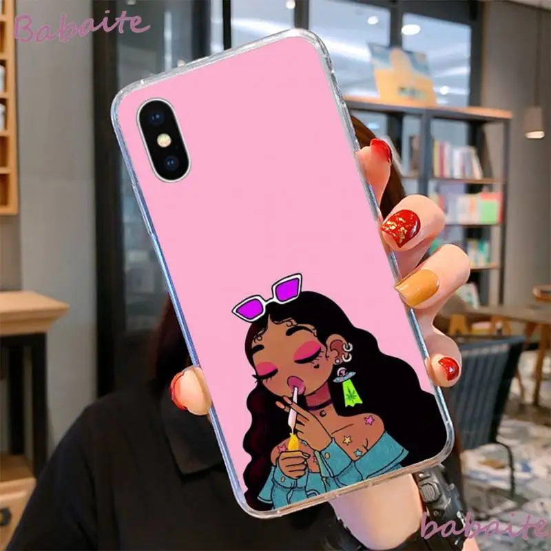Новинка черный чехол для телефона Babaite из ТПУ с изображением меланина девочек iPhone