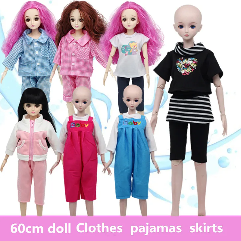 

New 60cm Doll Clothes 1/3 BJD Doll Pajama Skirt Overalls Fashion Casual Suit Dress for Dolls Accessories Girl Toys Kids Gifts