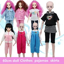 New 60cm Doll Clothes 1/3 BJD Doll Pajama Skirt Overalls  Fashion Casual Suit Dress for Dolls Accessories Girl Toys Kids Gifts