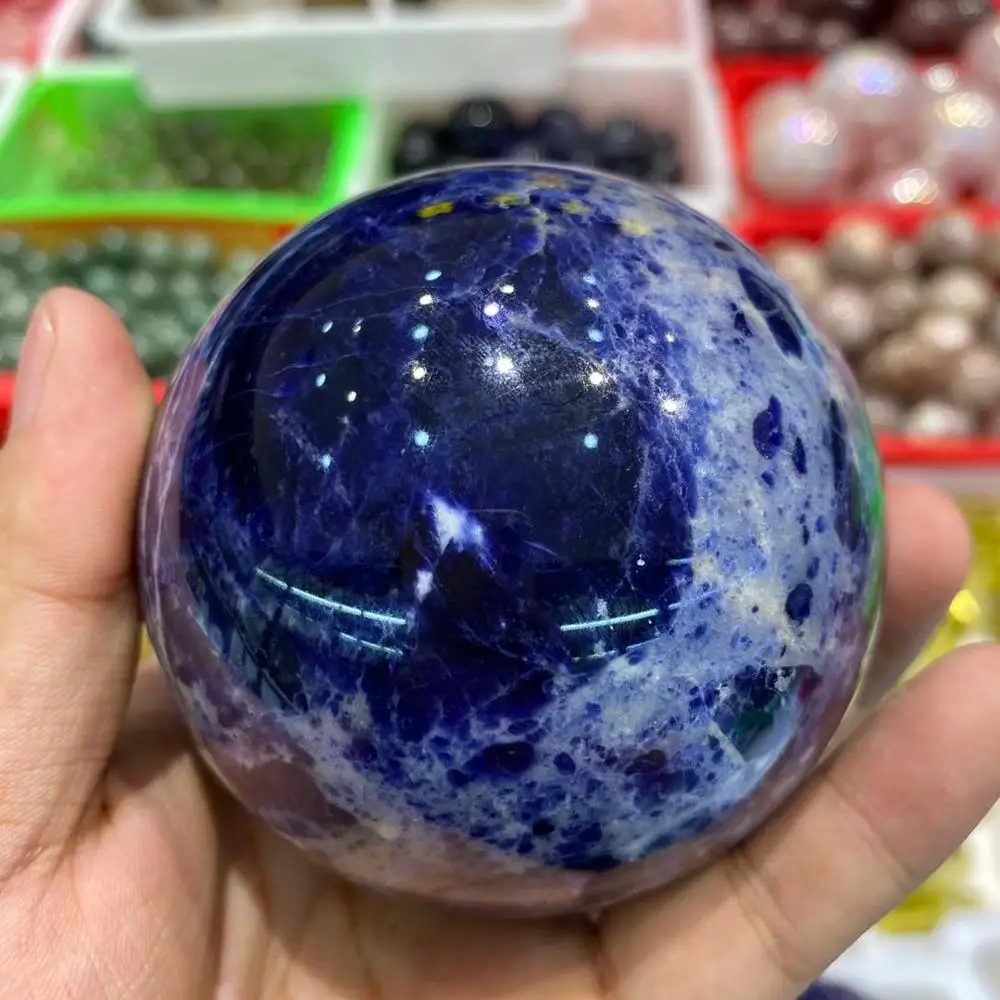 Sodalite Сфера кварцевый кристалл драгоценный камень мощность шар Orb натуральные