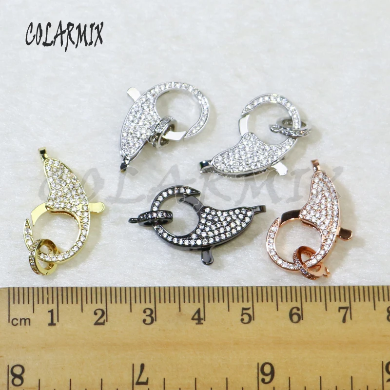 

6Pcs Fashion Lobster buckle Jewelry accessory pendant for jewelry making Zircon charms Mix color Gems jewelry fashion 5828