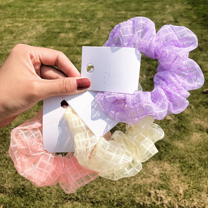 Модные прозрачные сетчатые женские резинки для волос базовые девочек держатель