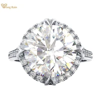 wong rain vintage 925 sterling silver round cut created moissanite citrine gemstone wedding engagement ring jewelry wholesale