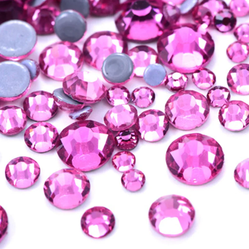 Цветные блестящие стразы с плоской задней стороной хрустальные горячей фиксации