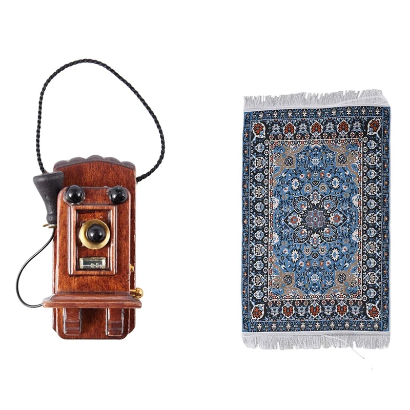 

1:12 миниатюрный античный настенный кукольный домик и 1:12 миниатюрный ковер для кукольного домика импортный ковер игрушка Синяя Звезда коври...