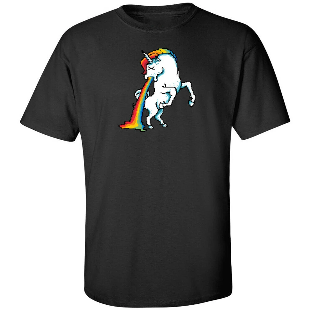 Ретро футболка Puke Of The Unicorn 8 бит мужская женская винтажная 80s Пиксельная забавная