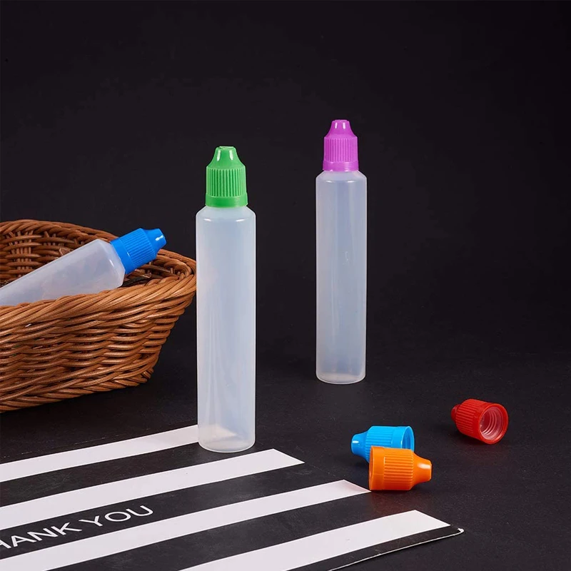 100 шт. 30 мл LDPE мягкая пластиковая бутылка-капельница с защитой от детей крышек и