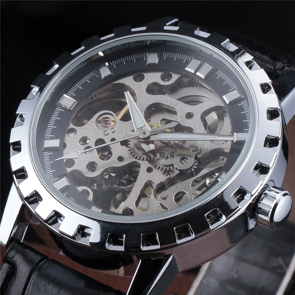 

New Luxury Brand Winner Fashion Watch Casual Men's Mechanical Watches Skeleton Watches Casual Wristwatch relojes hombre