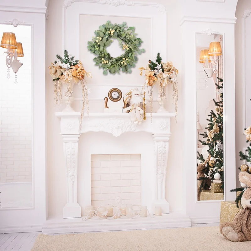 

New 21.6 Inches Artificial Ginkgo Encrypted Eucalyptus Garland For Party Decor Indoor Wall And Window Of Holiday Celebration