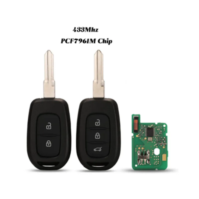 2/3 кнопка для Renault Symbol traffic Dacia Duster Logan Sandero Замена Fob 433 МГц PCF7961M чип дистанционный