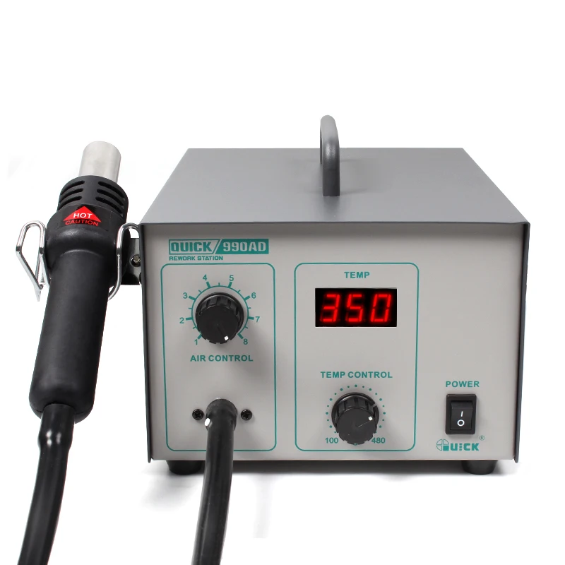 

QUICK 990AD hot air gun welding table power 320W digital display temperature control air pump hot air gun welding table solder