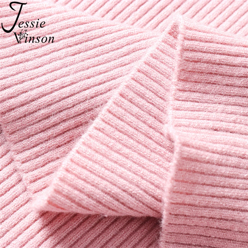 Jessie Vinson Turtleneck Solid Ribbed Sweater Women Korean Style Pullover Jumper Autumn Winter Basic Knitted Tops | Женская одежда