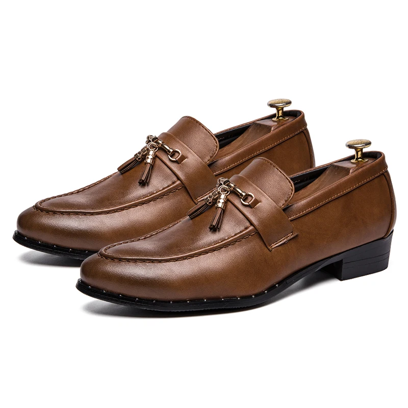 Бренд FEVRAL Мужские модельные туфли в деловом стиле на плоской подошве Цвет черный