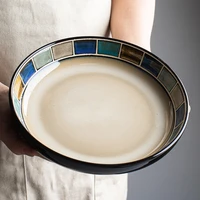 deep plate household european ceramic tableware round plate deepening creative dish western dish salad plate soup plate