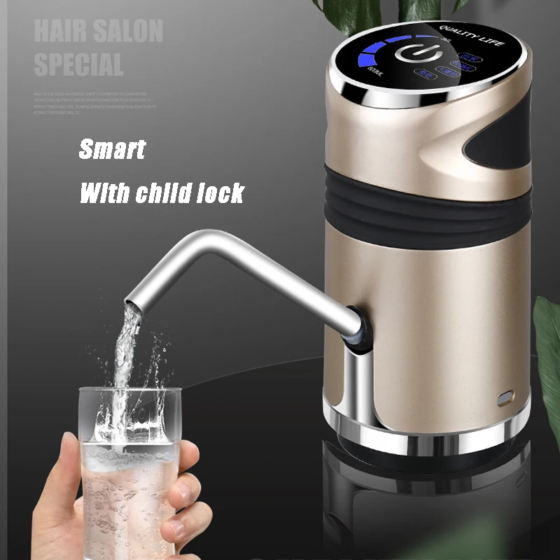 Intelligent Automatic Electric Portable Water Pump Dispenser Gallon Drinking Bottle Switch Silent Charging Touch | Дом и сад