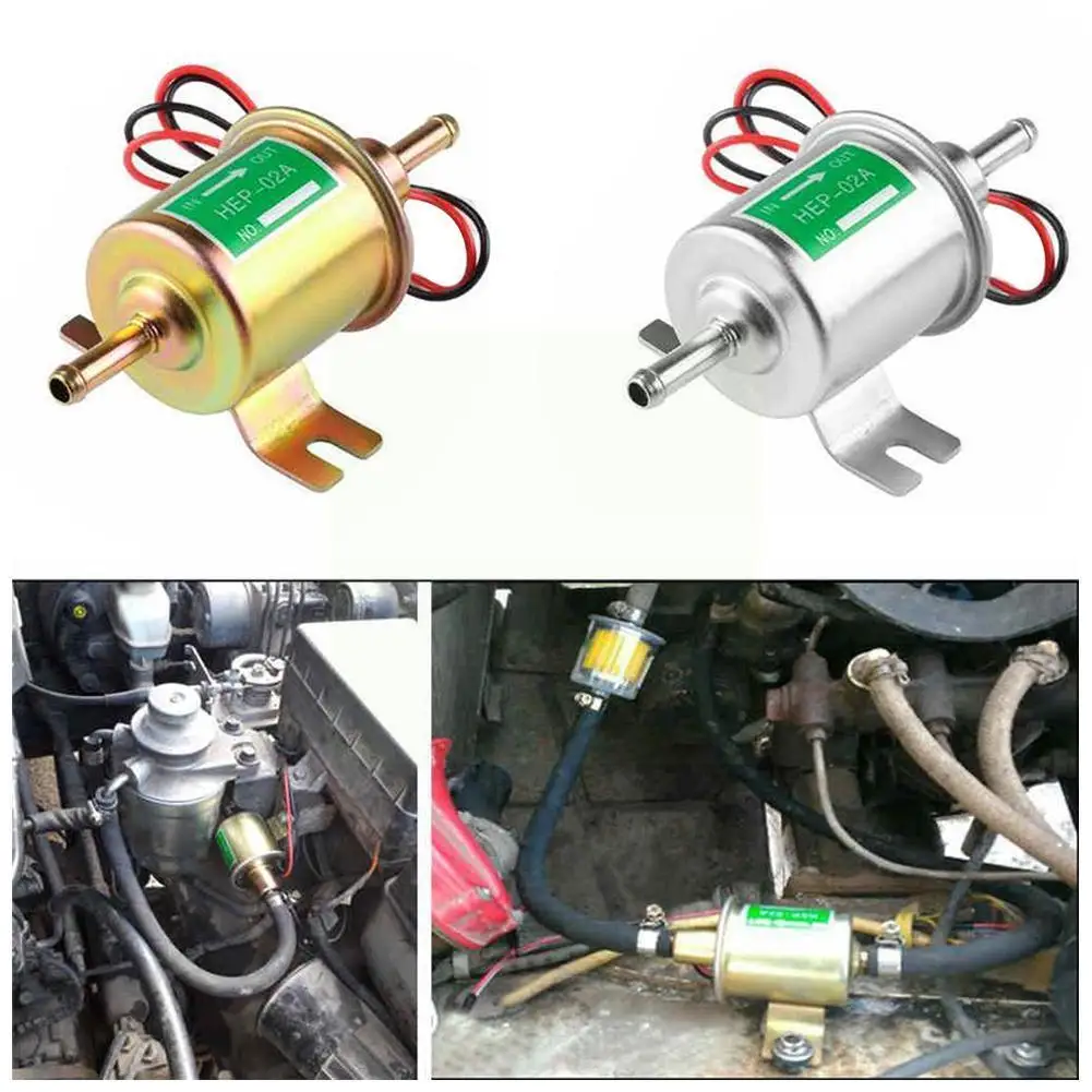 

High Quality Low Pressure Universal Petrol Gasoline Electric Fuel Pump HEP-02A 12V 24V For Car Motorcycle N0S0