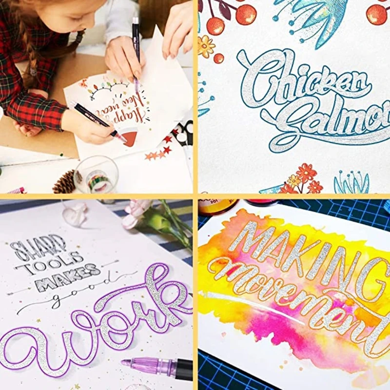 Новинка 2021 8/12 шт. двусторонний контур металлические маркеры цветные граффити