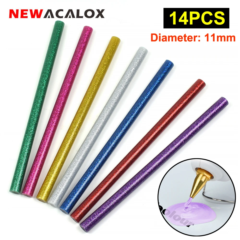 

NEWACALOX Colored Hot Melt Glue Sealing Sticks Diameter 11 mm/0.43" Hot Glue Gun Sticks for Arts Gift Crafts Home DIY 14Pcs/lot