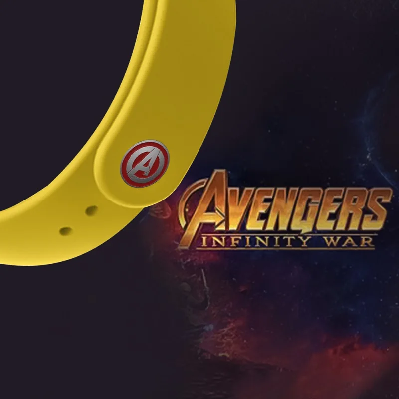 Yellow A Новые с принтами "Marvel", "Мстители", браслет для mi Группа 4 ремень для Xiaomi mi группа 4 Nfc умный браслет с силиконовым ремешком для mi Группа 4/3 - Цвет: Yellow A