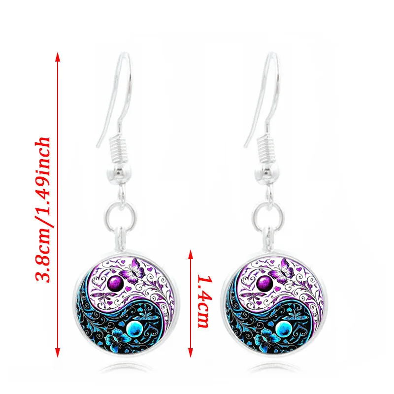 Недорогие модные Ювелирные наборы ин Янг бабочка фото стекло кабошон ожерелье