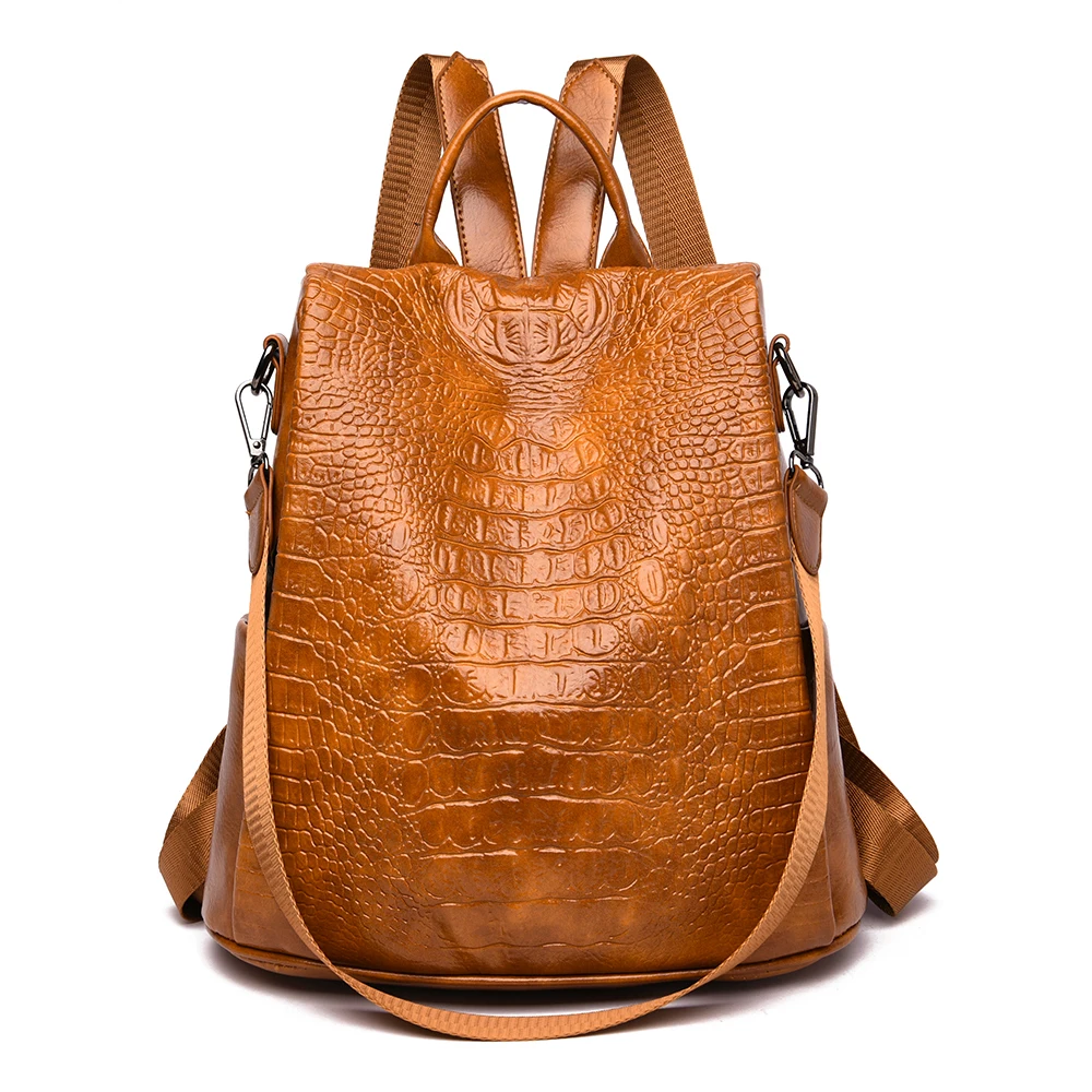 Женский кожаный рюкзак винтажные рюкзаки из кожи аллигатора для школы