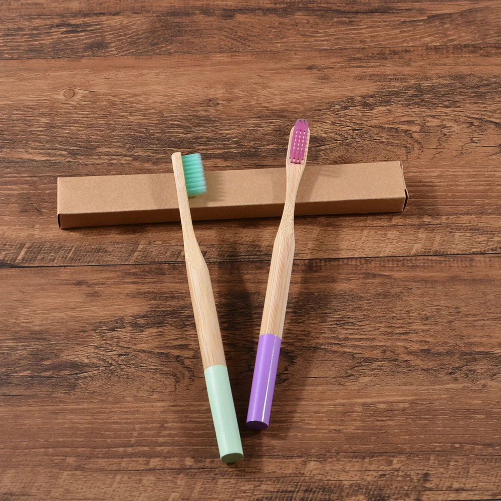 10 шт./упаковка биоразлагаемые бамбуковые зубные щётки с низким содержанием