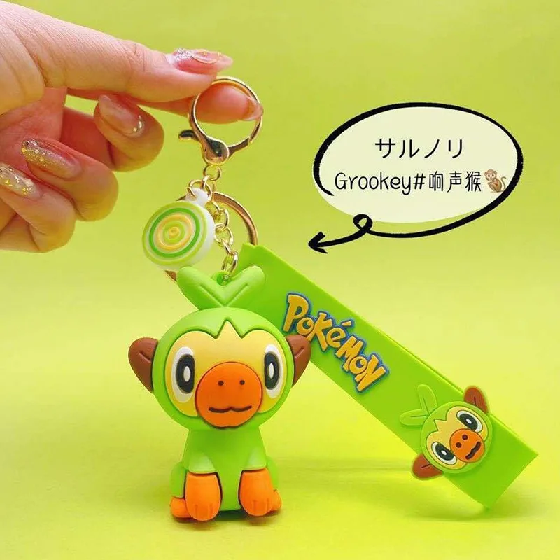 Hot Anime cartoon Pokemon key chain PVC cosplay Pikachu Snorlax Charizard cute novelty funny Pendant gifts children keyrings | Украшения и