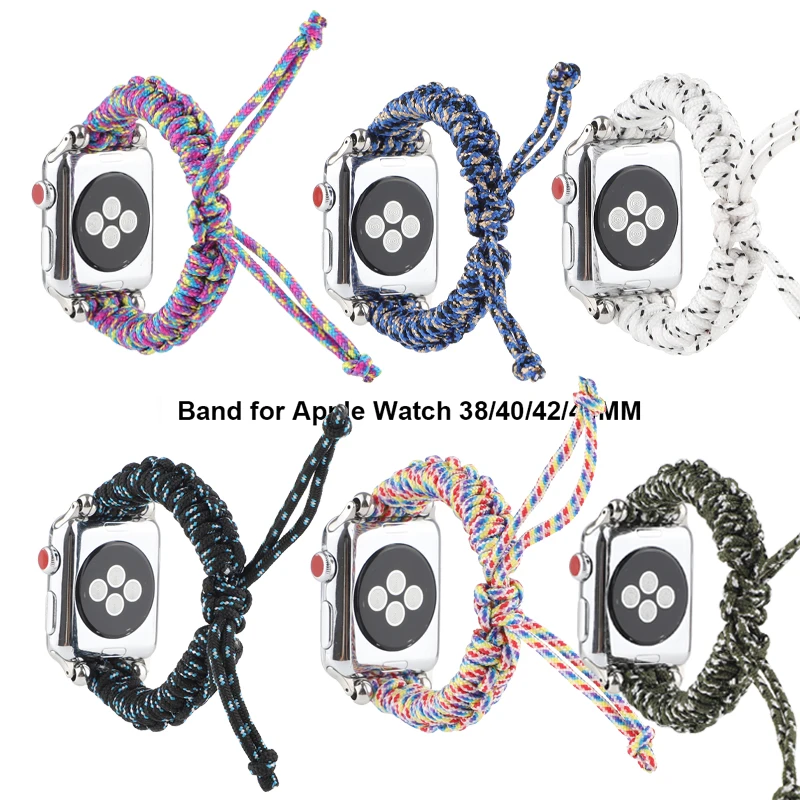 Спортивный тканый ремешок для Apple watch band 5 4 40/44 мм нейлоновый браслет Iwatch bands 3 2 38/42