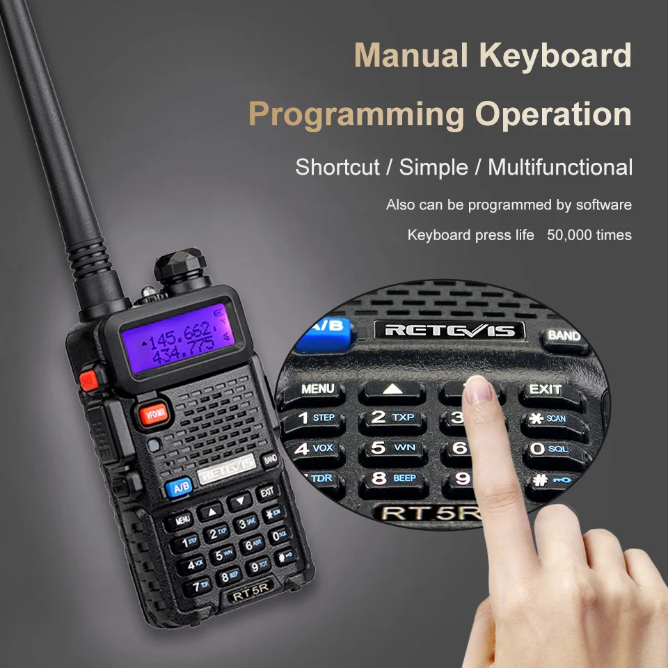 retevis rt5r handy walkie talkie 5w vhf uhf usb ham amateur two way radio stations ptt walkie talkies for baofeng uv 5r hunting free global shipping