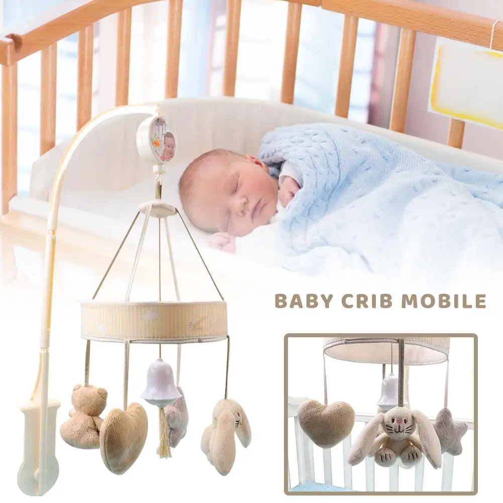 Детская музыкальная Мобильная кроватка с подвесными погремушками вращающаяся