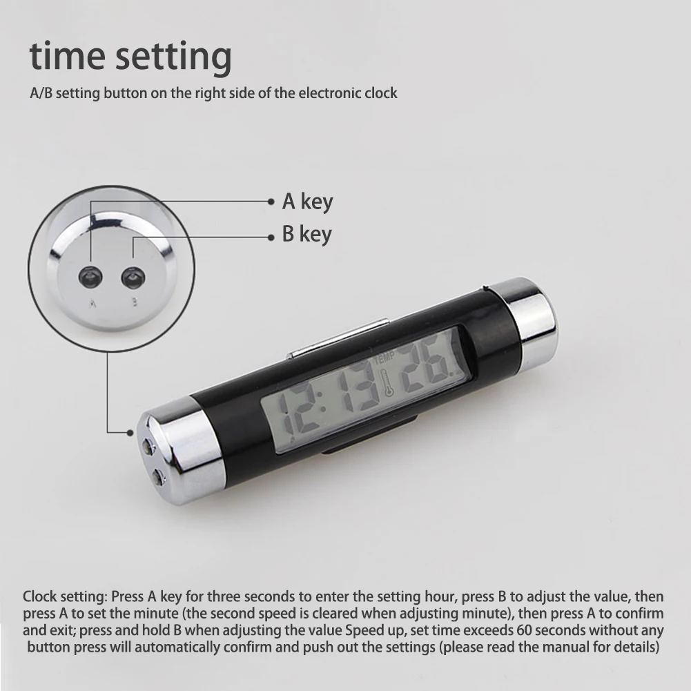 2 в 1 автомобильные электронные часы с термометром и ЖК-дисплеем | Автомобили