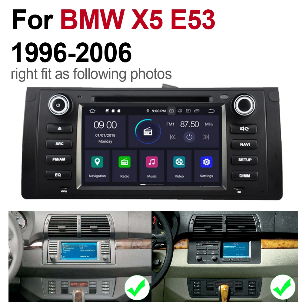 7 &quotAndroid автомобильный мультимедийный плеер 2 Din WIFI GPS навигация Авторадио для BMW X5