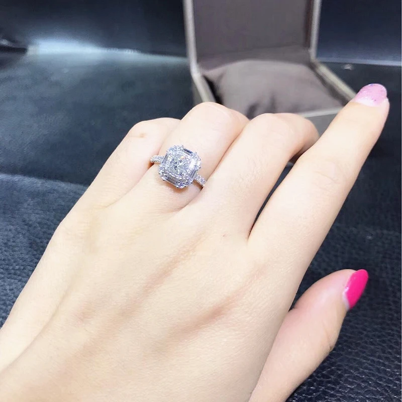 18K goldr ring 1ct D VVS moissanite Engagement&ampWedding Jewellery with certificate 028 | Украшения и аксессуары
