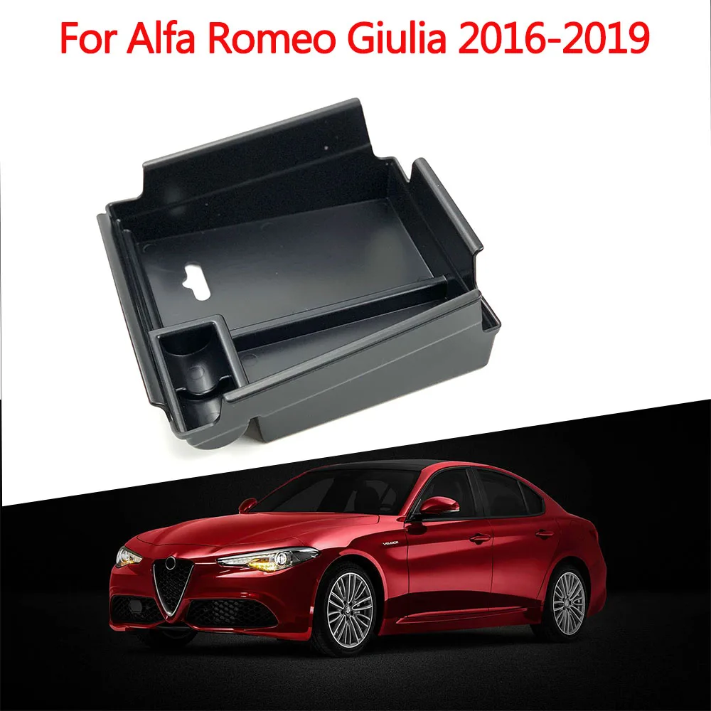 

for Alfa Romeo Stelvio 2017-19 / Giulia 2016-19 center console armrest storage box car styling accessories internal fixed tray