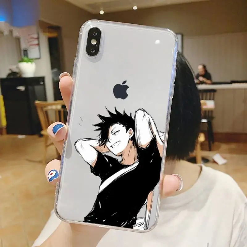 

Kuroo Tetsuro haikyuu hot anime manga Phone Case Transparent soft For iphone 5 5s 5c se 6 6s 7 8 11 12 plus mini x xs xr pro max