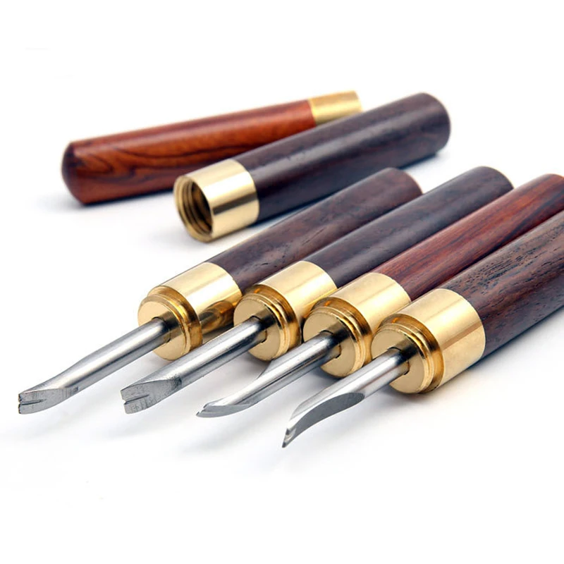 

0.8-2.0mm Leather Edge Skiving Beveling Wooden Handle Craft DIY Cutting Tool Kit For DIY leather manual cutting edge