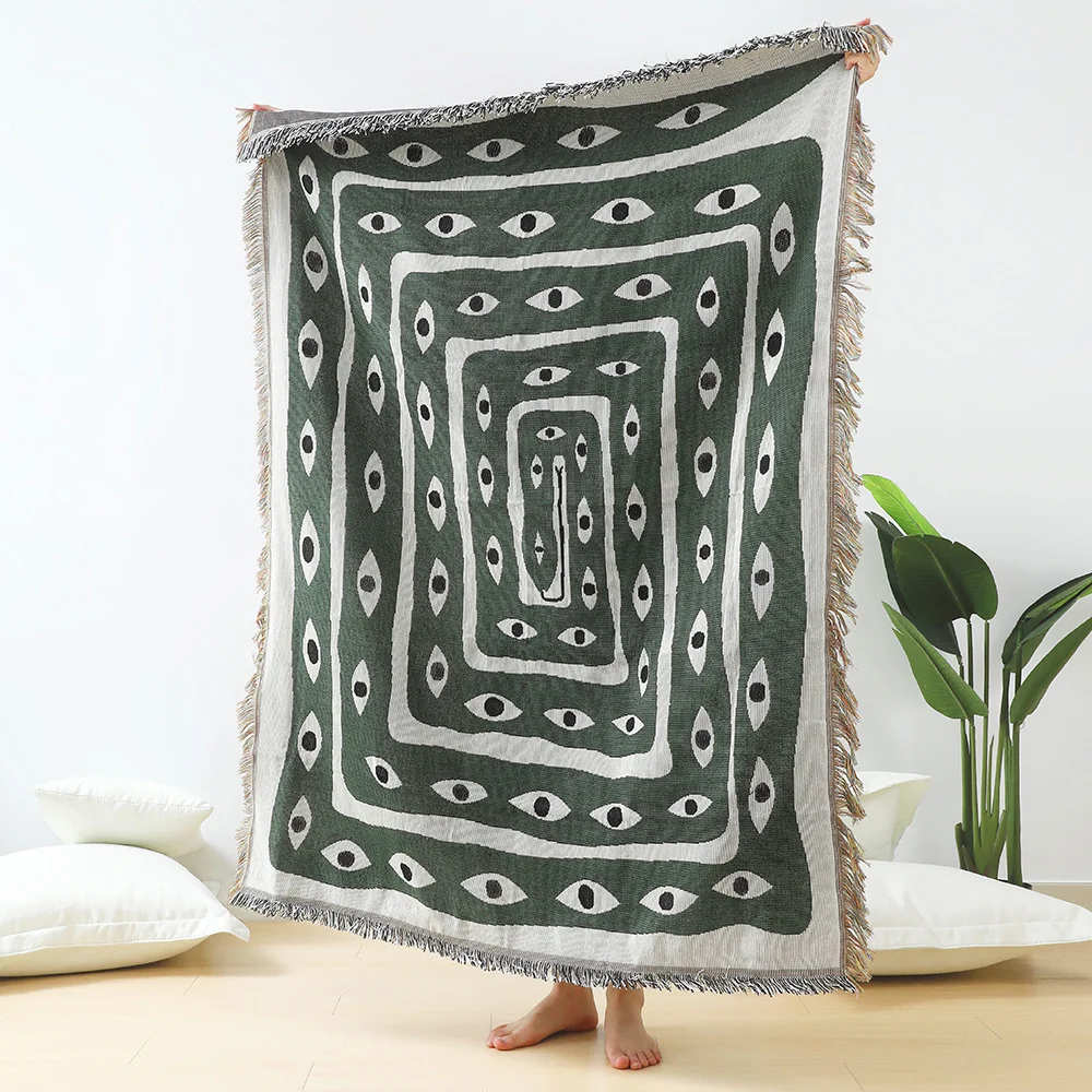 

Casual Throw Blanket Sofa Kawaii Home Decor Thread Knitted Picnic Yoga Blankets For Bed Leisure Carpet Tapestry Hiking Cape
