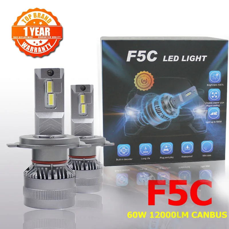 F5C 120W 12000LM H7 H11 9005 9006 H1 светодиодный лампы головной светильник комплект туман H4 H8 H16
