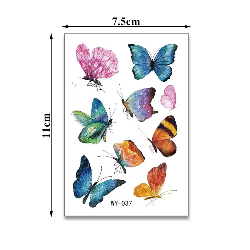Butterfly Tattoo Cartoon Tattoos Children Party Makeup Temporary Tattoos Body Art Disposable Stickers Butterfly Tattoo Sticker
