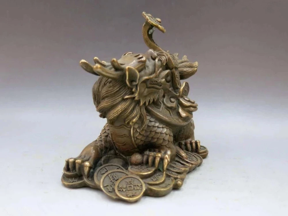 

Китайская латунная медная Fengshui ruyi Дракон богатства Turtle