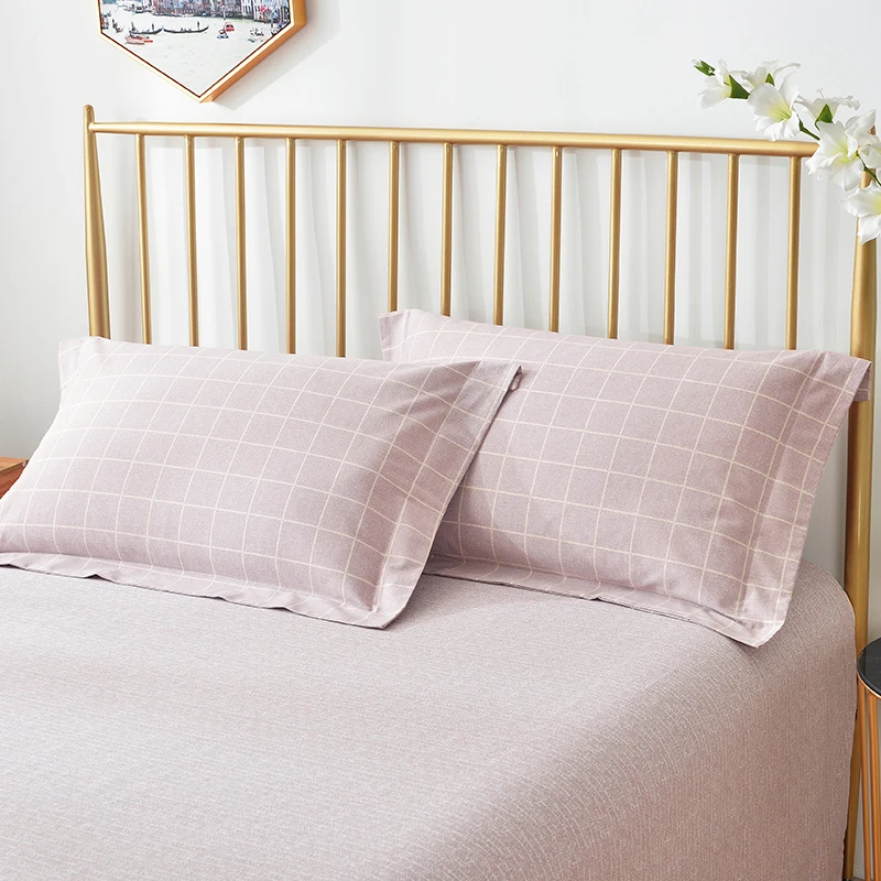 100% чистый хлопок мягкая простыня шикарная в клетку с цветочным рисунком queen King size