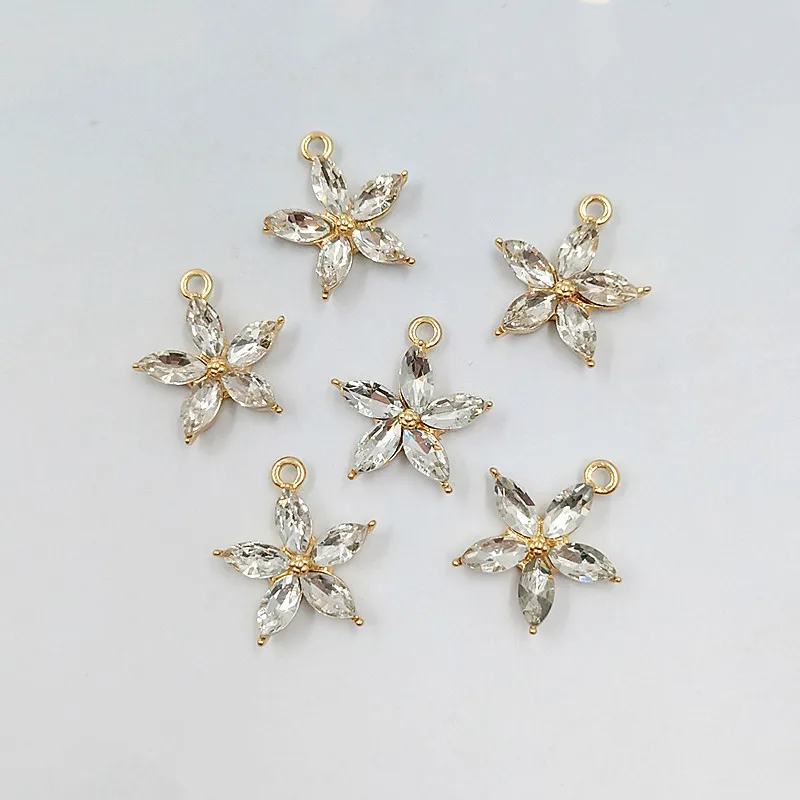 

10 шт./упак. цветок сплав Стразы DIY Браслеты хрусталья модное ювелирное изделие ручной работы аксессуары ребенка резинки для волос, подарки н...