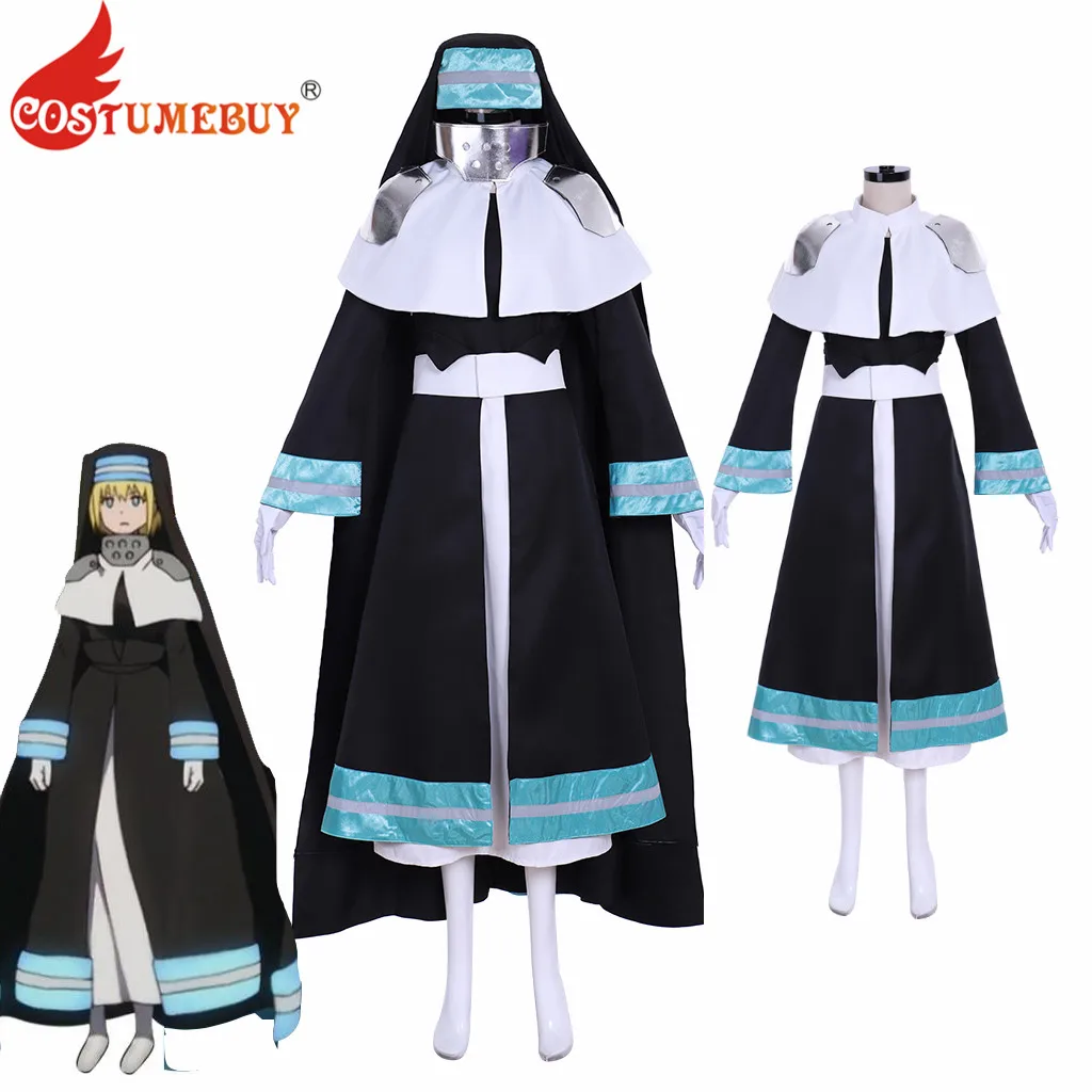 Anime Fire Force Enen No Shouboutai Iris Nun Cosplay Costume Battle ...