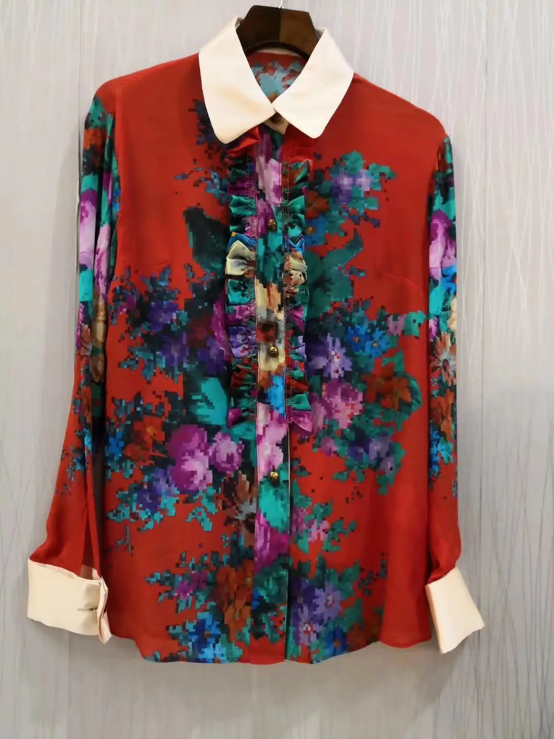

mulberry feedback NEW offer silk color positioning spend long silk blouse S M