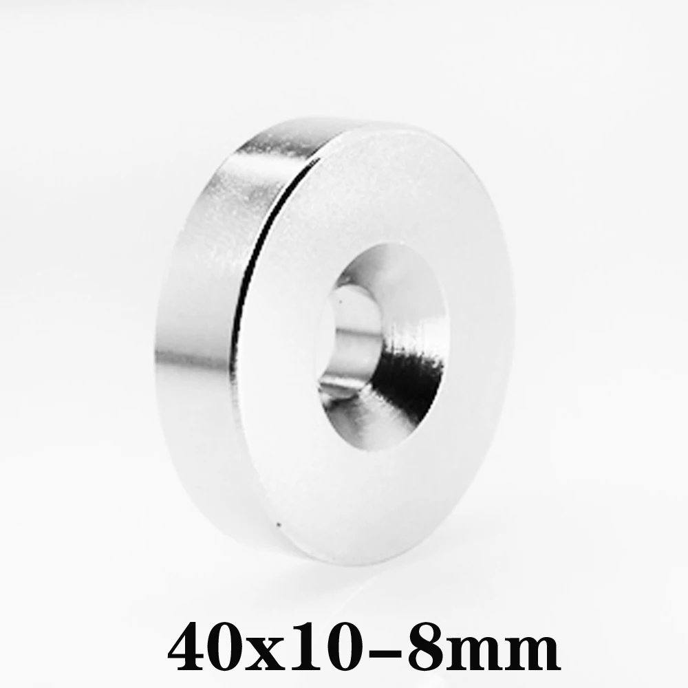 Мощный цилиндр редкоземельный потайной магнит 40*10 отверстие 8 мм круглые