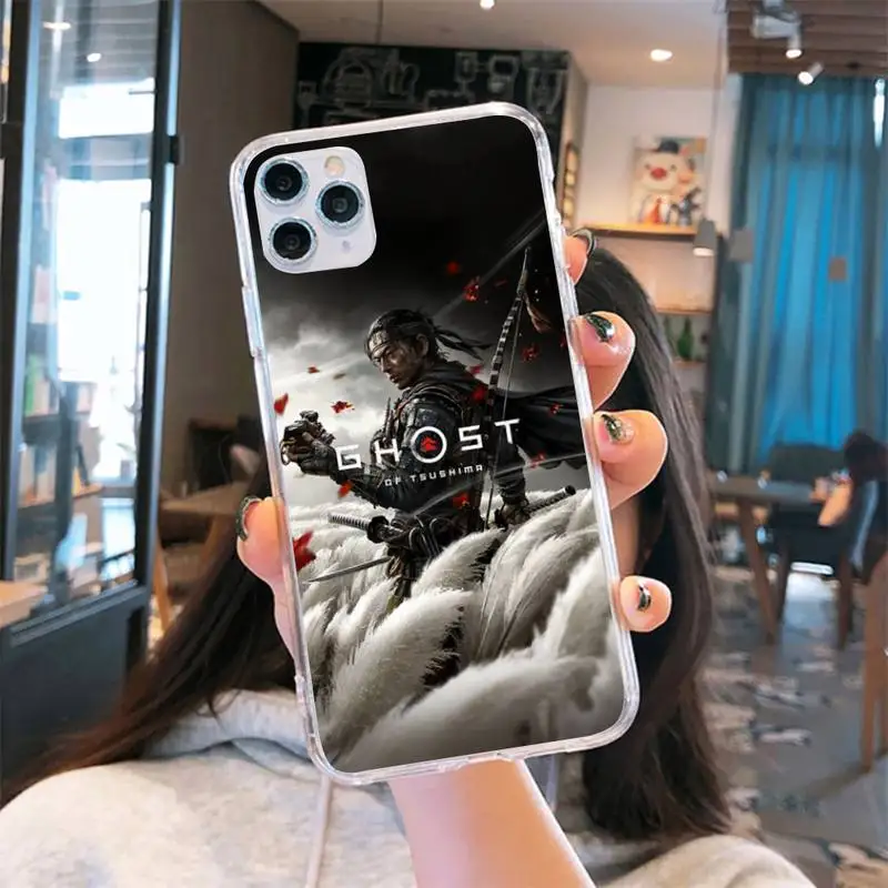 

Ghost of tsushima Phone Case Transparent for iPhone 6 7 8 11 12 s mini pro X XS XR MAX Plus cover funda shell
