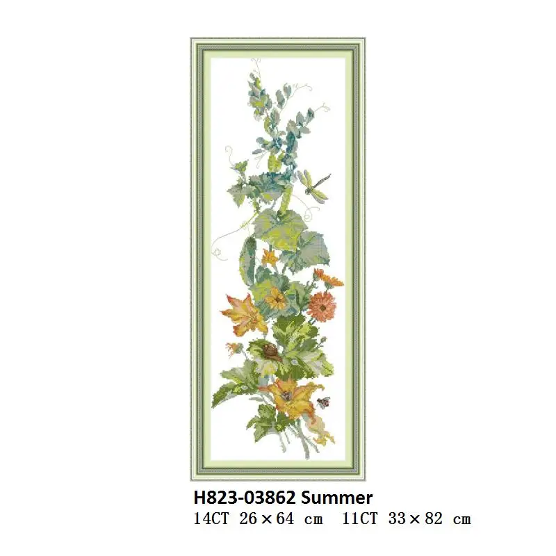 Cross Stitch H823 Joy Sunday, четыре сезона, картина, вышивка крестиком, чтобы сделать цветы, узор, сделай сам, ручная работа, набор, DMC Aida, напечатанный холст - Цвет: Cross Stitch H823