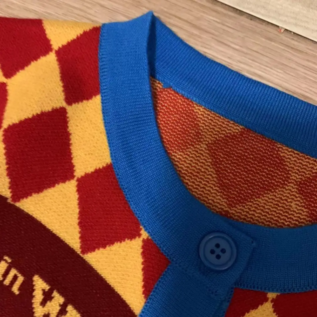 

2 pieces knitted set women jacquard knit diamond argyle pattern kawaii cartoon Rabbit embroidered sweater skirt suit