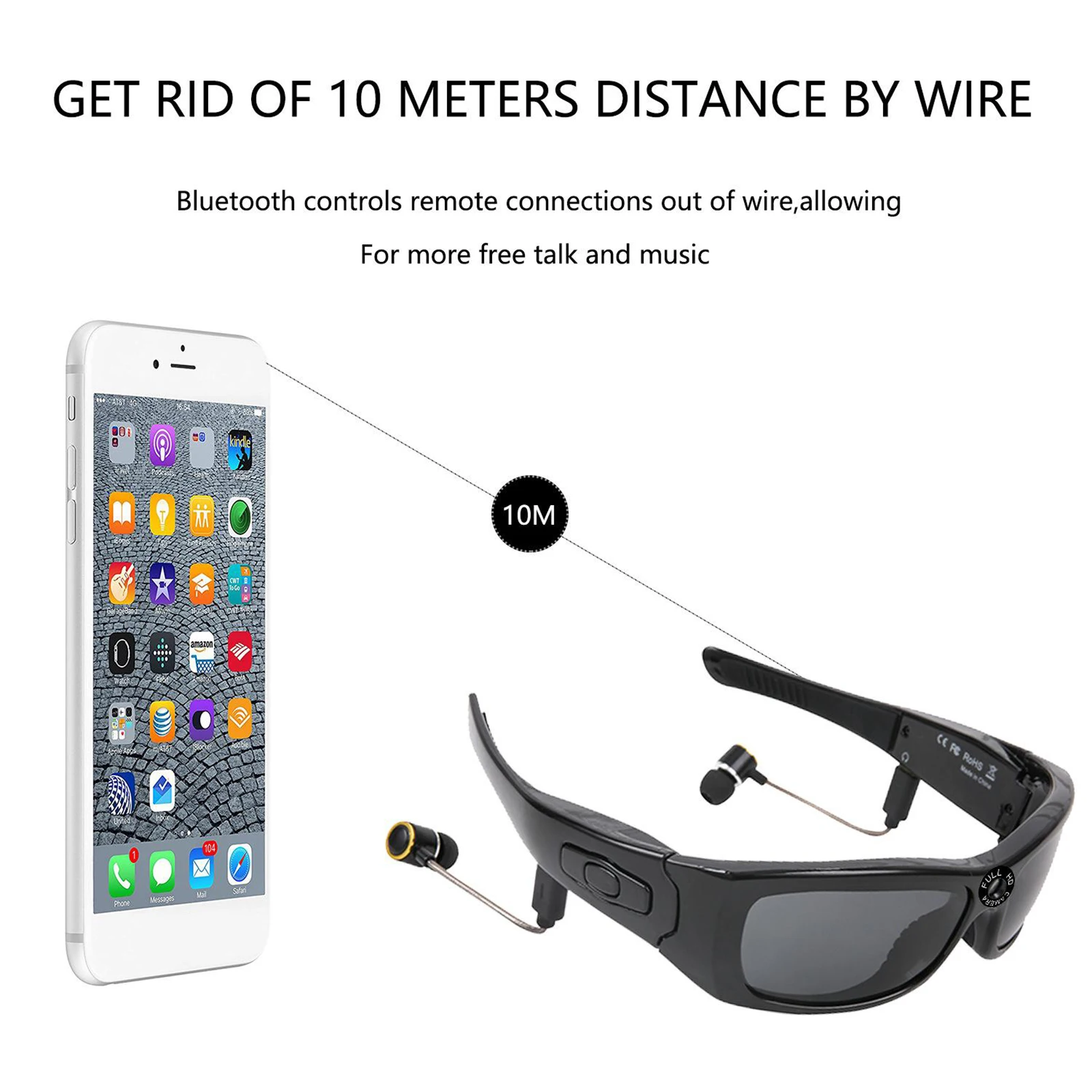 저렴한 웨어러블 스마트 블루투스 선글라스 헤드폰 1080P HD 카메라 사이클링 신규 구매 웨어러블 스마트 블루투스 선글라스 헤드폰 1080P HD 카메라 사이클링 신규